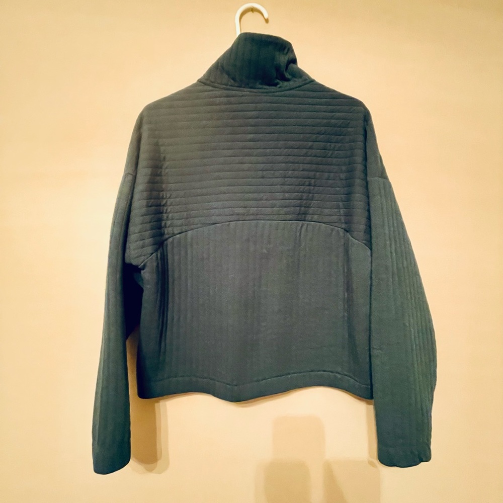 A new day Quarter Zip Quilted Pullover Sweatshirt Blue Green Medium - Picture 5 of 7